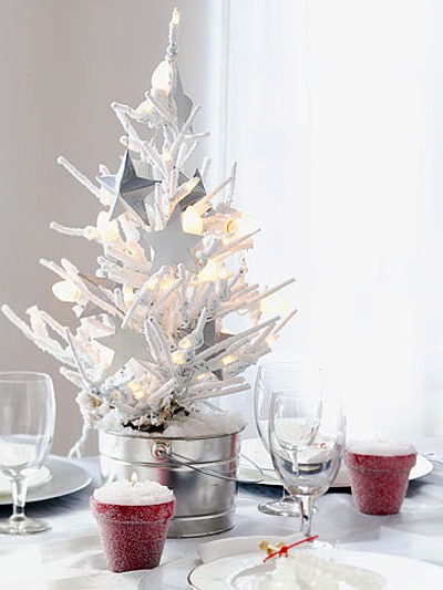 árbol de Navidad como centro de mesa