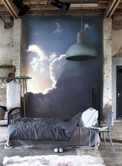 Fotomural "Cielo" para un interior en estilo industrial - PIXERS