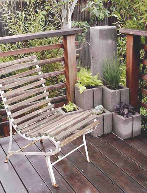 Empuje hacia abajo puente pereza Cómo hacer jardineras con bloques de hormigón - Ideas Casas