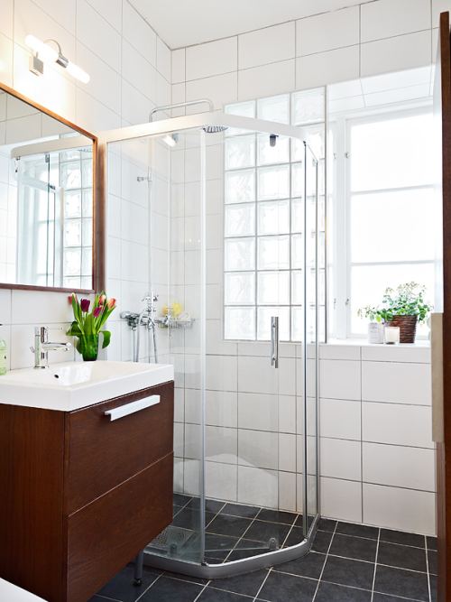 Iluminación del baño con pavés o ladrillo de vidrio ideas casas