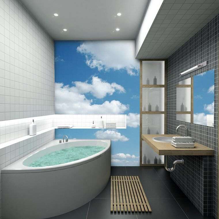 Fotomural "Cielo" en el baño - PIXERS